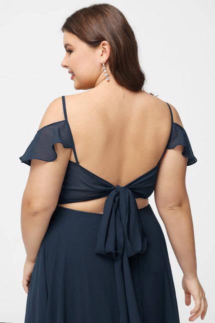 Robe de Soirée Mousseline Beige - gallery 8
