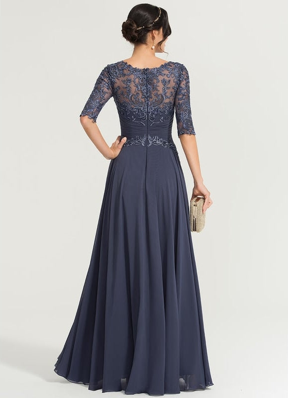 Robe de Soirée Élégance Marine Aérienne - gallery 1