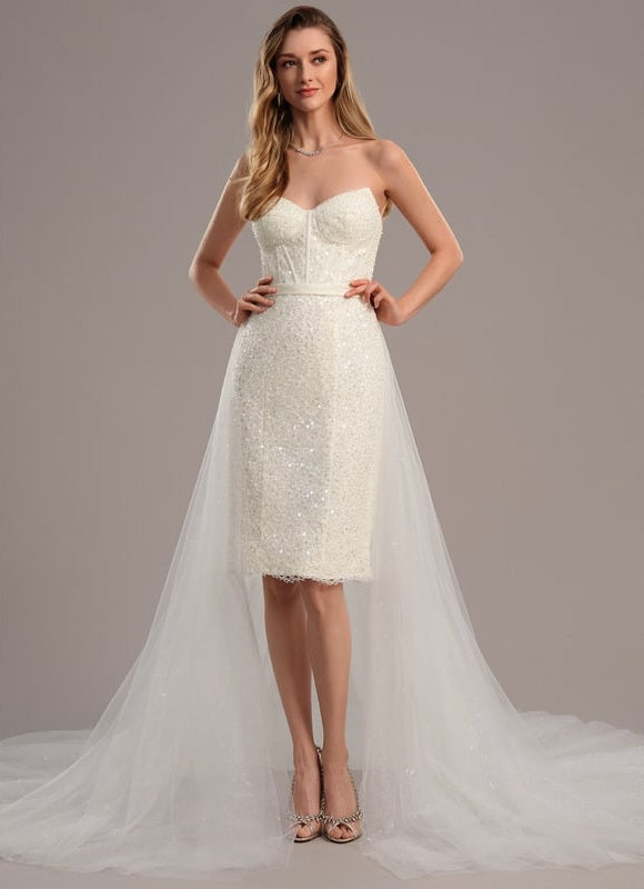 Robe de Soirée Étoilée Satinée - gallery 1