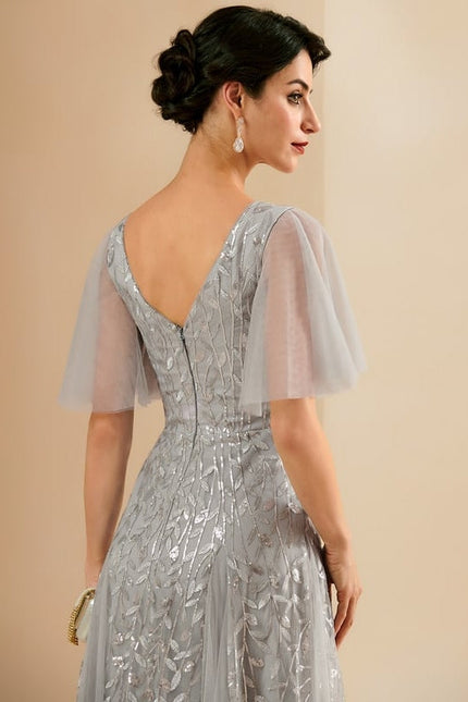 Robe de Soirée Grise Éthérée - gallery 4