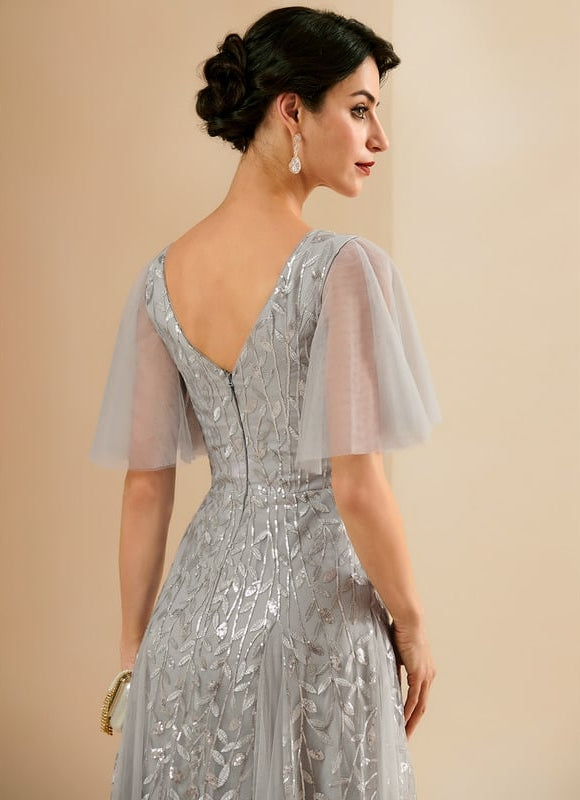 Robe de Soirée Grise Éthérée - gallery 4