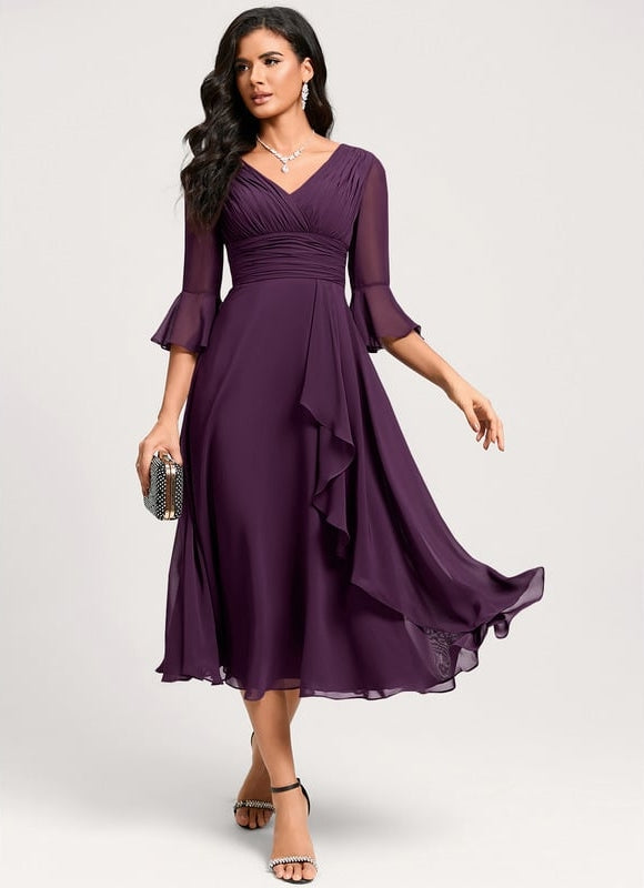 Robe de Soirée Florale Marine - gallery 5