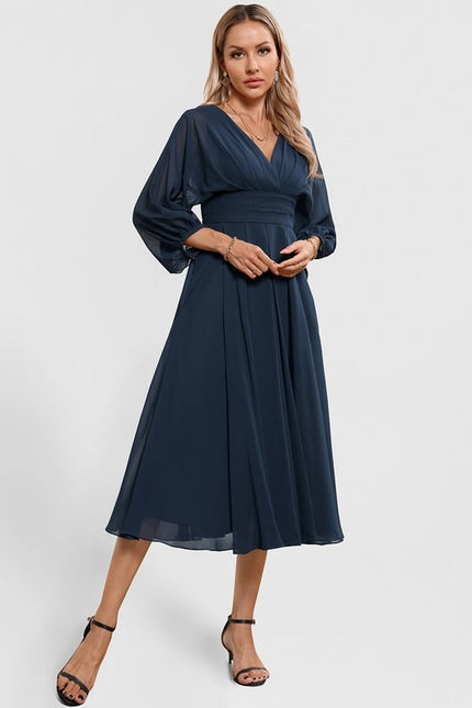 Robe de Soirée Florale Marine - gallery 2