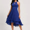 Robe de Soirée Bleu Ondulant Chic