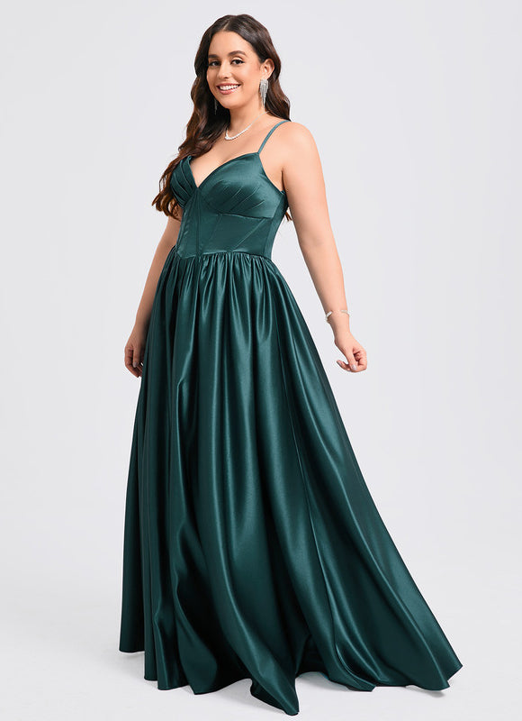 Robe de Soirée Émeraude Satinée - gallery 6