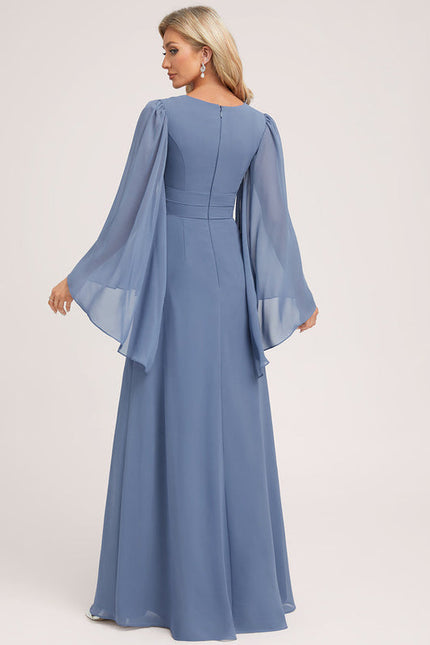 Robe de Soirée Mousseline Beige - gallery 1