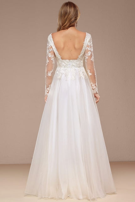 Robe De Soirée Avec Tulle Travaillé - gallery 7