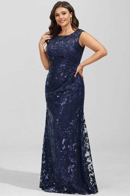 Robe Longue Bleue Pailletée Soirée - gallery 8