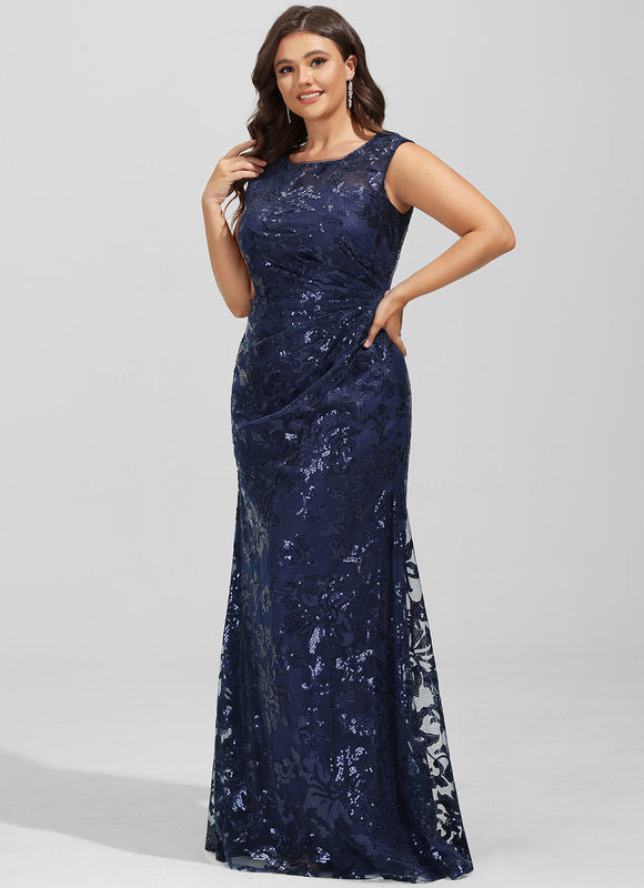 Robe Longue Bleue Pailletée Soirée - gallery 8