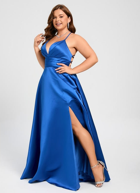 Robe de Soirée Satinée Rubis - gallery 7