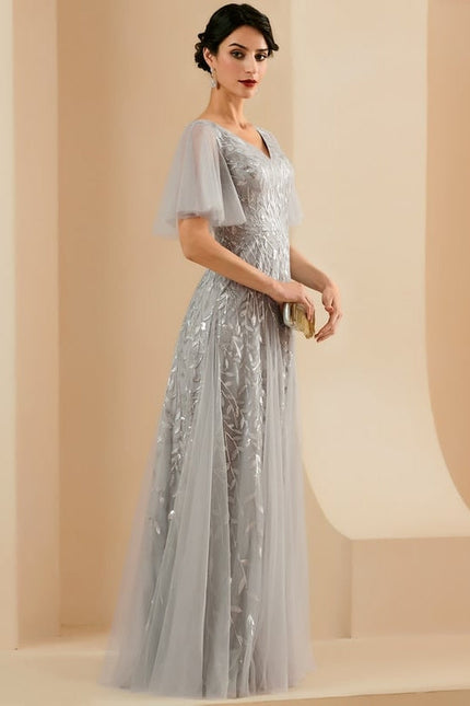 Robe de Soirée Grise Éthérée - gallery 3