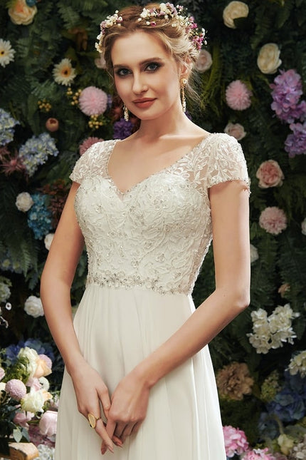 Robe de Soirée Éthérée Blanc - gallery 1