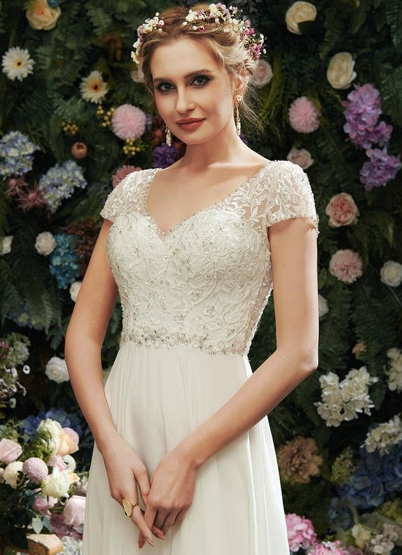 Robe de Soirée Éthérée Blanc - gallery 1