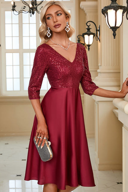 Robe de Soirée Bordeaux Éclatante - gallery 8