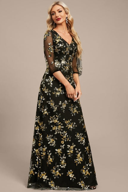 Robe de Soirée Fleurie Éclatante - gallery 6