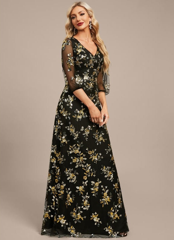 Robe de Soirée Fleurie Éclatante - gallery 6