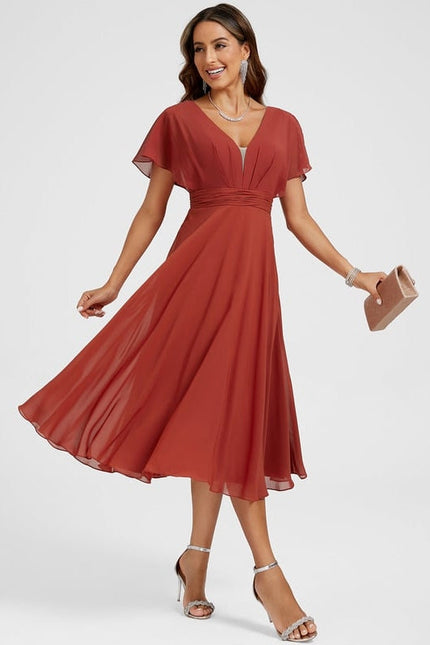 Robe de Soirée Rouge Flottant - gallery 2