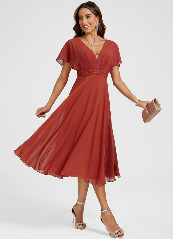 Robe de Soirée Rouge Flottant - gallery 2