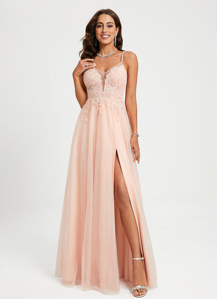 Robe de Soirée Éclat Poudré