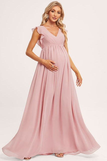 Robe de Soirée Flottante Rosée