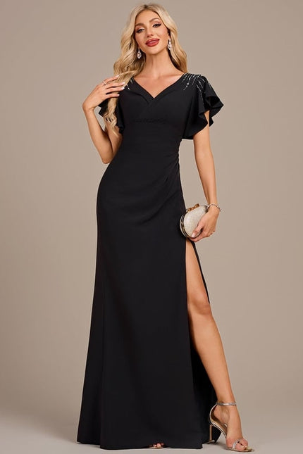 Robe De Soirée Longue A Volant - gallery 2