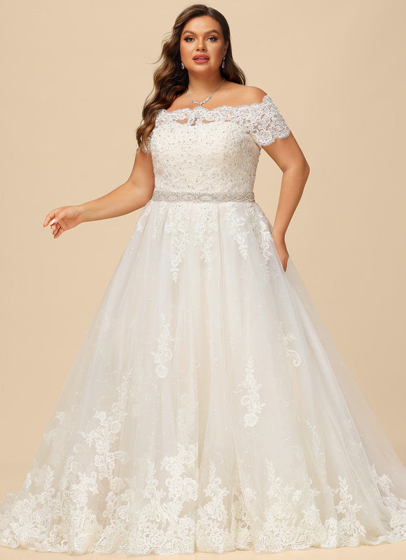 Robe de Soirée Longue Blanche Princess Épaules Dénudées - gallery 6