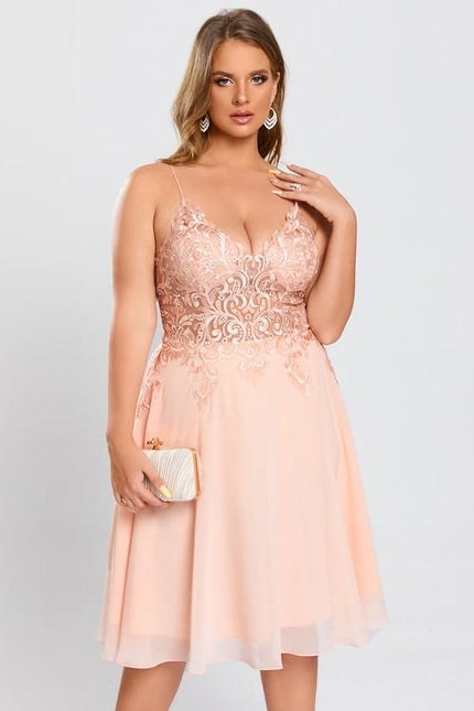 Robe de Soirée Pêche Éclatante - gallery 4