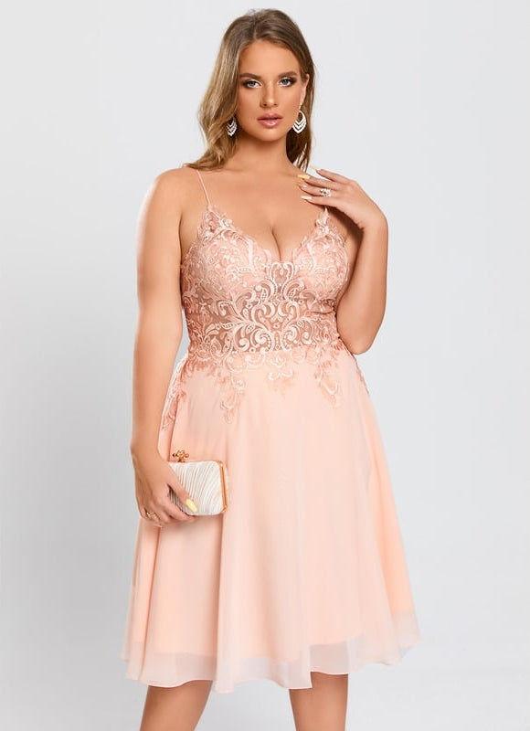 Robe de Soirée Pêche Éclatante - gallery 4