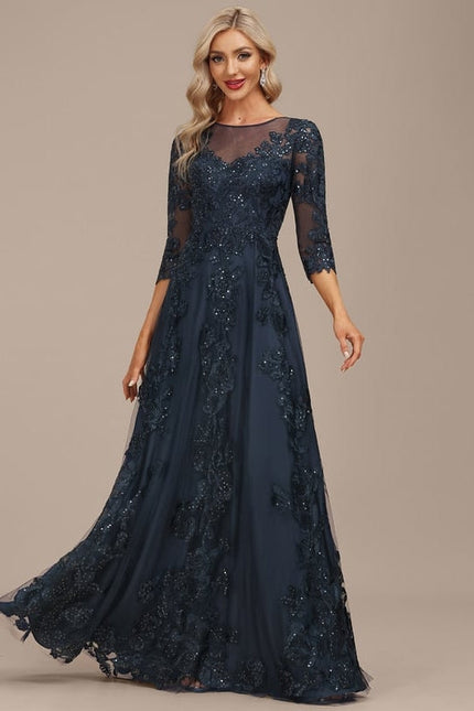 Robe de Soirée Marine Étoilée