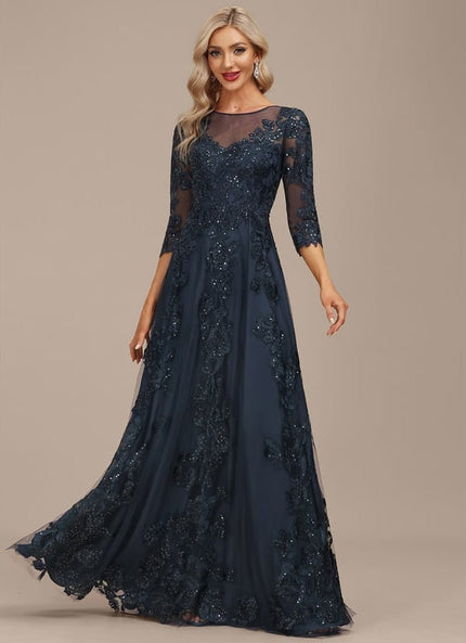 Robe de Soirée Marine Étoilée