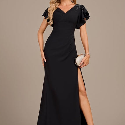 Robe De Soirée Longue A Volant