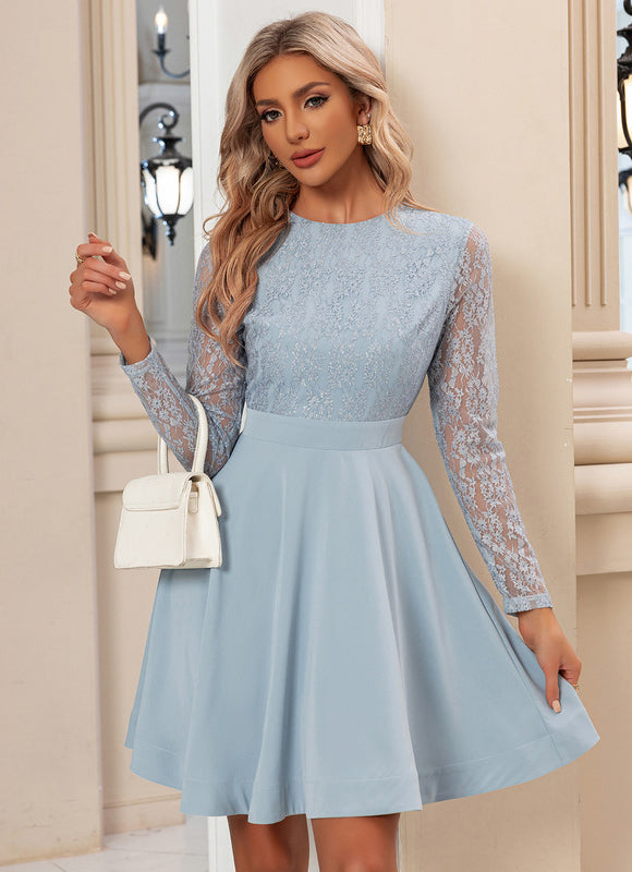 Robe de Soirée Dentelle Céleste - gallery 3