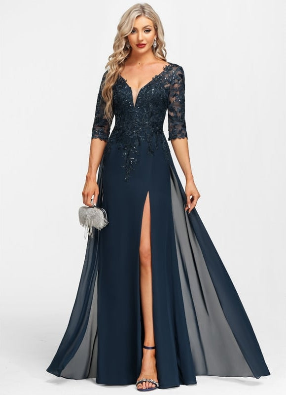 Robe de Soirée Velours Ébène