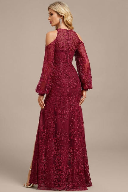 Robe de Soirée Évasée Bordeaux - gallery 6