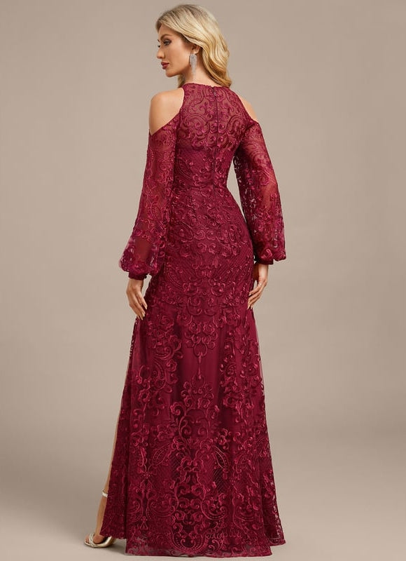 Robe de Soirée Évasée Bordeaux - gallery 6