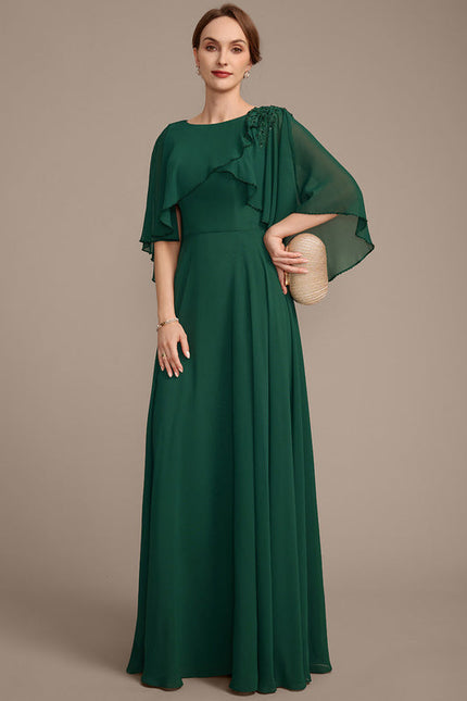 Robe de Soirée Satin Vert Épuré - gallery 5