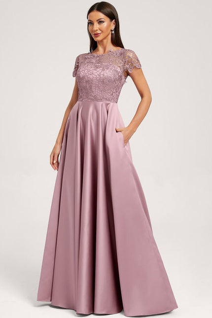 Robe de Soirée Satin Lilas Élégante - gallery 4
