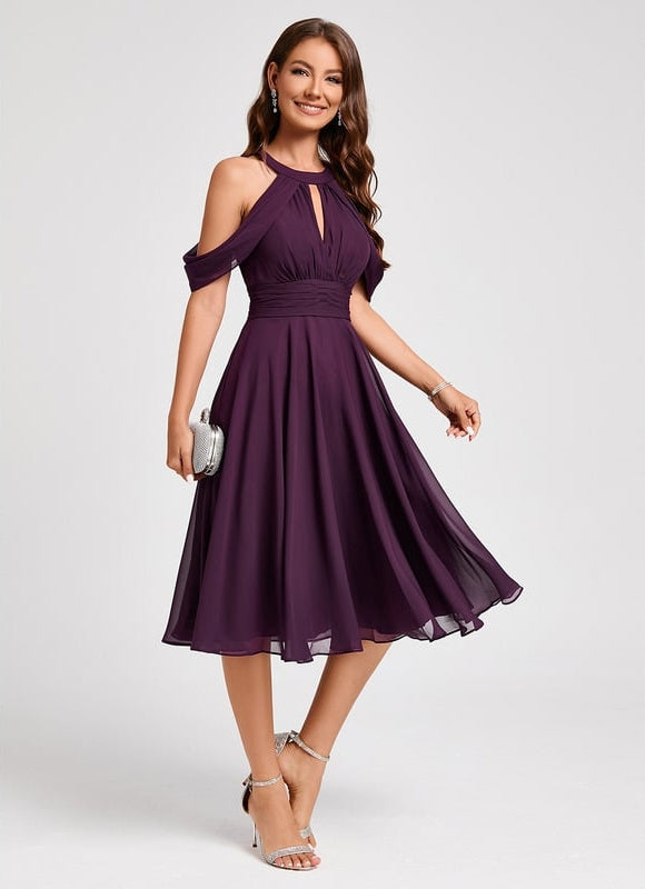 Robe de Soirée Violet Éclat Flottant - gallery 6
