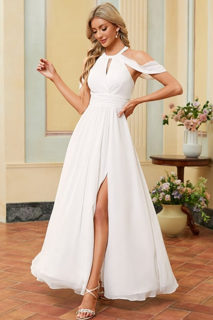 Robe De Soirée Longue Blanche Pour Mariage - gallery 2