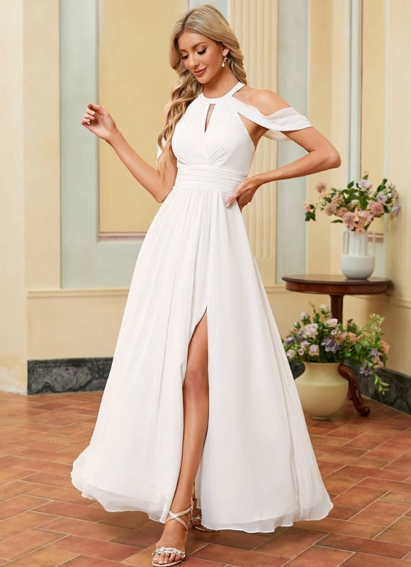 Robe De Soirée Longue Blanche Pour Mariage - gallery 2