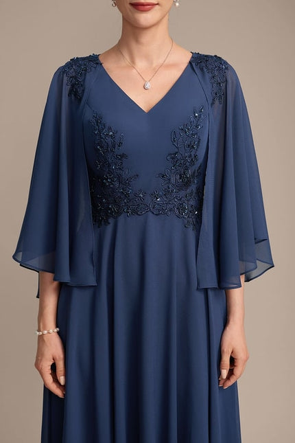 Robe de Soirée Élégance Marine Chiffon - gallery 7