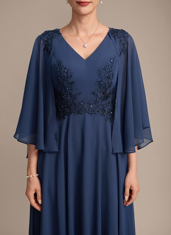 Robe de Soirée Élégance Marine Chiffon - gallery 7