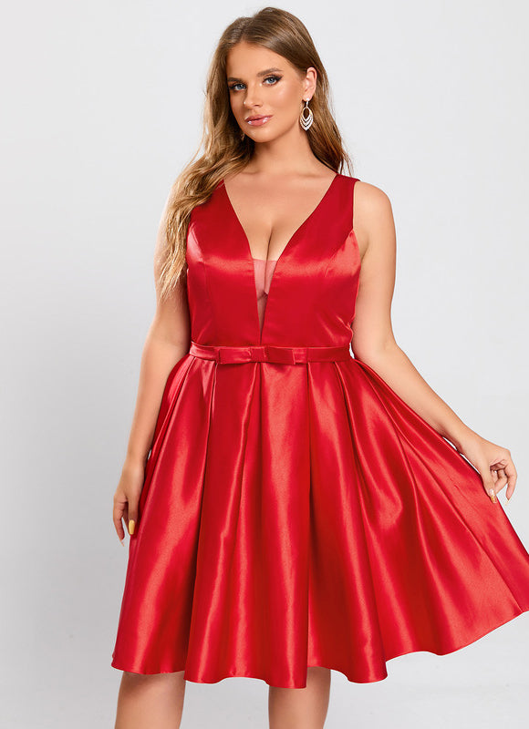 Robe de Soirée Satin À Volants - gallery 9