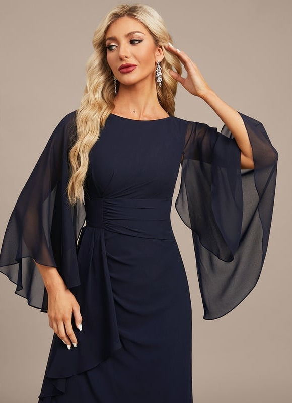Robe de Soirée Nuit Élégante Voilée - gallery 1