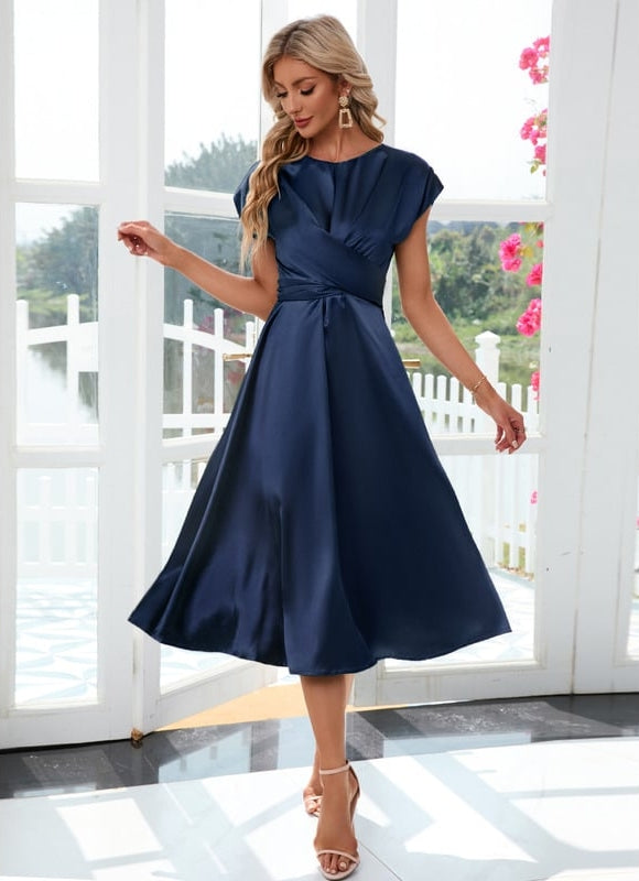 Robe de Soirée Satinée Sage - gallery 6