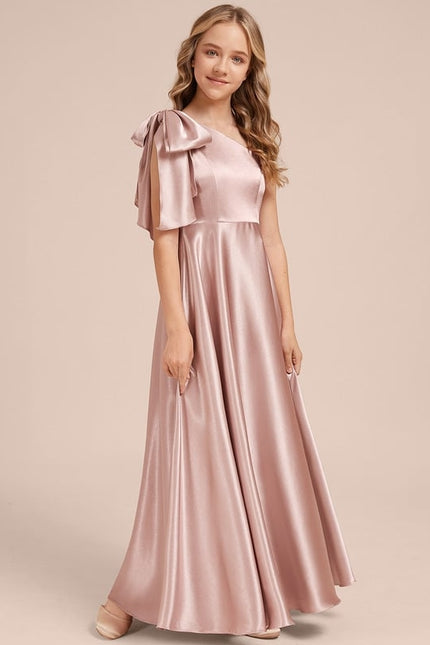 Robe de Soirée Asymétrique Satinée - gallery 1