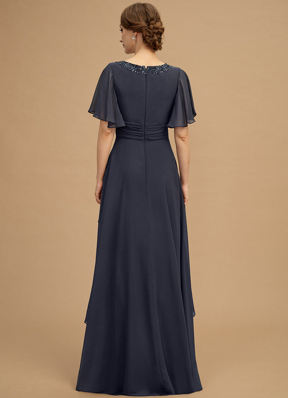 Robe de Soirée Longue Bleue De Cérémonie Plissée À Paillettes - gallery 2