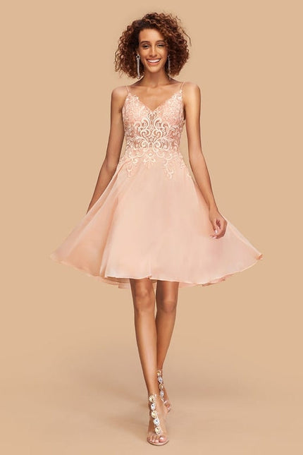 Robe de Soirée Pêche Éclatante - gallery 3