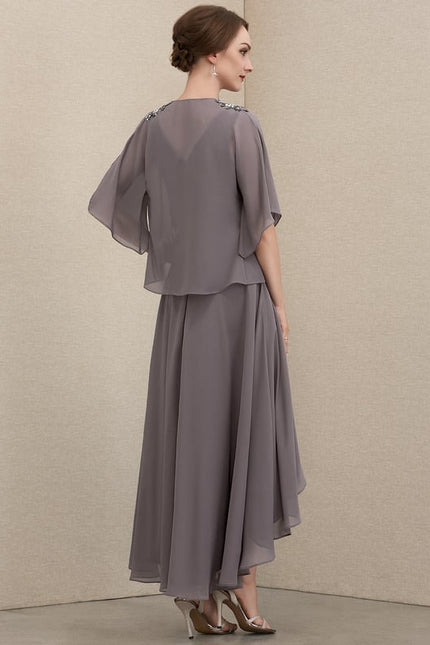 Robe de Soirée Gris Nuageux Chic - gallery 4