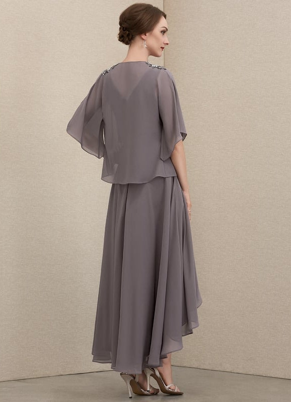 Robe de Soirée Gris Nuageux Chic - gallery 4